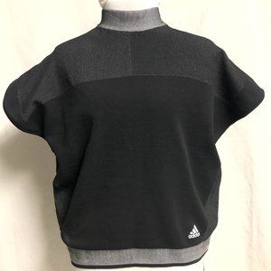 Adidas Primeknit - boxy mock neck short sleeve top, womens size Medium